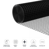 Black Hardware Cloth 1/2 inch 48" x 50' 19 Gauge Vinyl Coated Welded Wire Mesh Roll