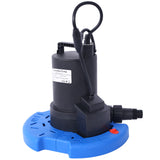 Bomba automática para cubierta de piscina de 1/4 HP, sumergible de 120 V con adaptador de válvula de retención de 3/4, eliminación de agua de 1850 GPH para piscinas, jacuzzis, tejados, camas de agua y más