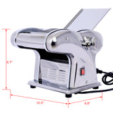 Machine à pâtes électrique 110 V 135 W, coupe-pâte, épaisseur réglable en acier inoxydable, 3 lames, type rond de 2,5 mm + plat de 4 mm + large de 9 mm - Argent