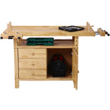 Wooden Workbench for Garage Workshop and Home with Bar Clamps Set 2 pcs 12 inch x 3 inch+ 2pcs 16 inch x 4-3/4" 4pcs Pack