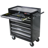 7 Drawers Multifunctional Tool Cart with Wheels Black