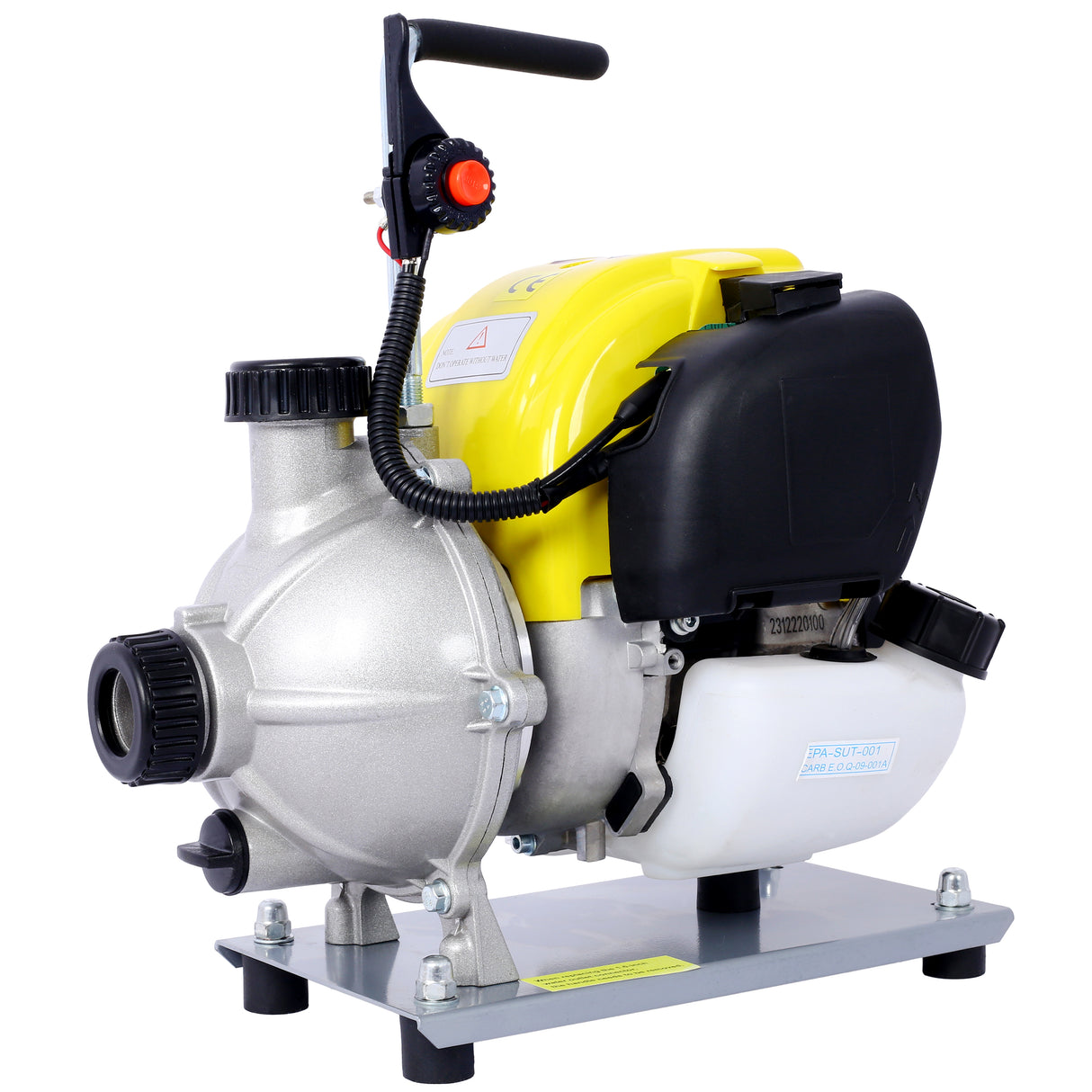 38CC 4 Stroke Gasoline Water Pump 1.5Inch Portable Gas Powered Transfer Pump Commercial Engine para sa Flood Landscaping o Gardening Irrigation 8500r/min 10FT x 1"Suction 1.5" Lay Flat Hose