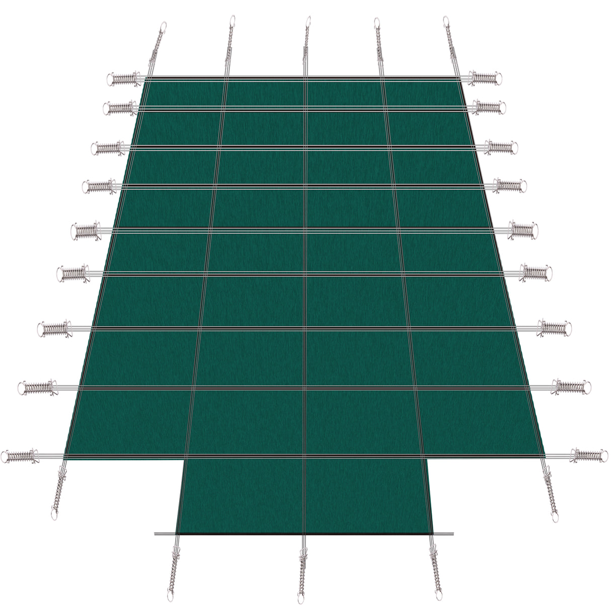 Zwembadveiligheidsafdekking past op 20x40ft rechthoekige ingegraven winterzwembaden met 4x8ft centrale eindtrede, drievoudig gestikt gaas met hoge sterkte PP, grote regendoorlatendheid, installatiehardware - groen gaas