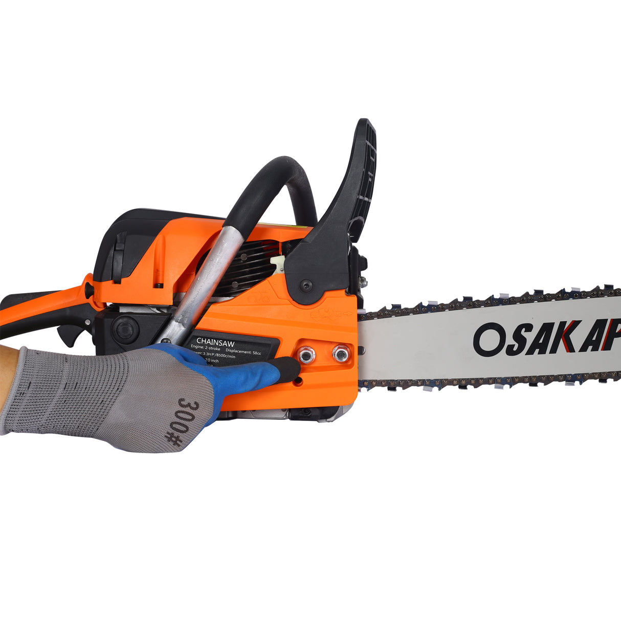 20inch 58cc Gasoline Chain Saw for Trees Wood Cutting 2-Cycle EPA Compliant Orange