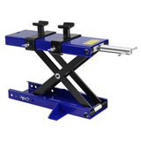 Steel Motorcycle ATV Scissor Lift Jack Crank Hoist Stand with Saddle and Safety Pins 1100 lbs