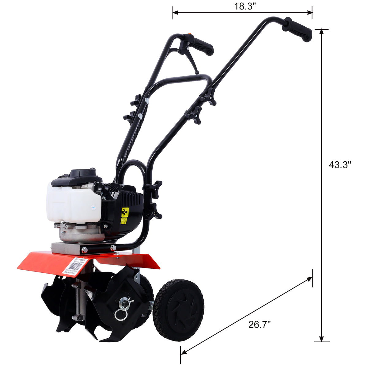 Mini Tiller Cultivator Powerful 37.7cc 4-stroke Viper 4-Cycle Engine Gear Drive Transmission