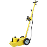 22 Ton Hydraulic Floor Jack Air-Operated Axle Bottle with 4 Extension Saddle Set Built-in Wheels Yellow