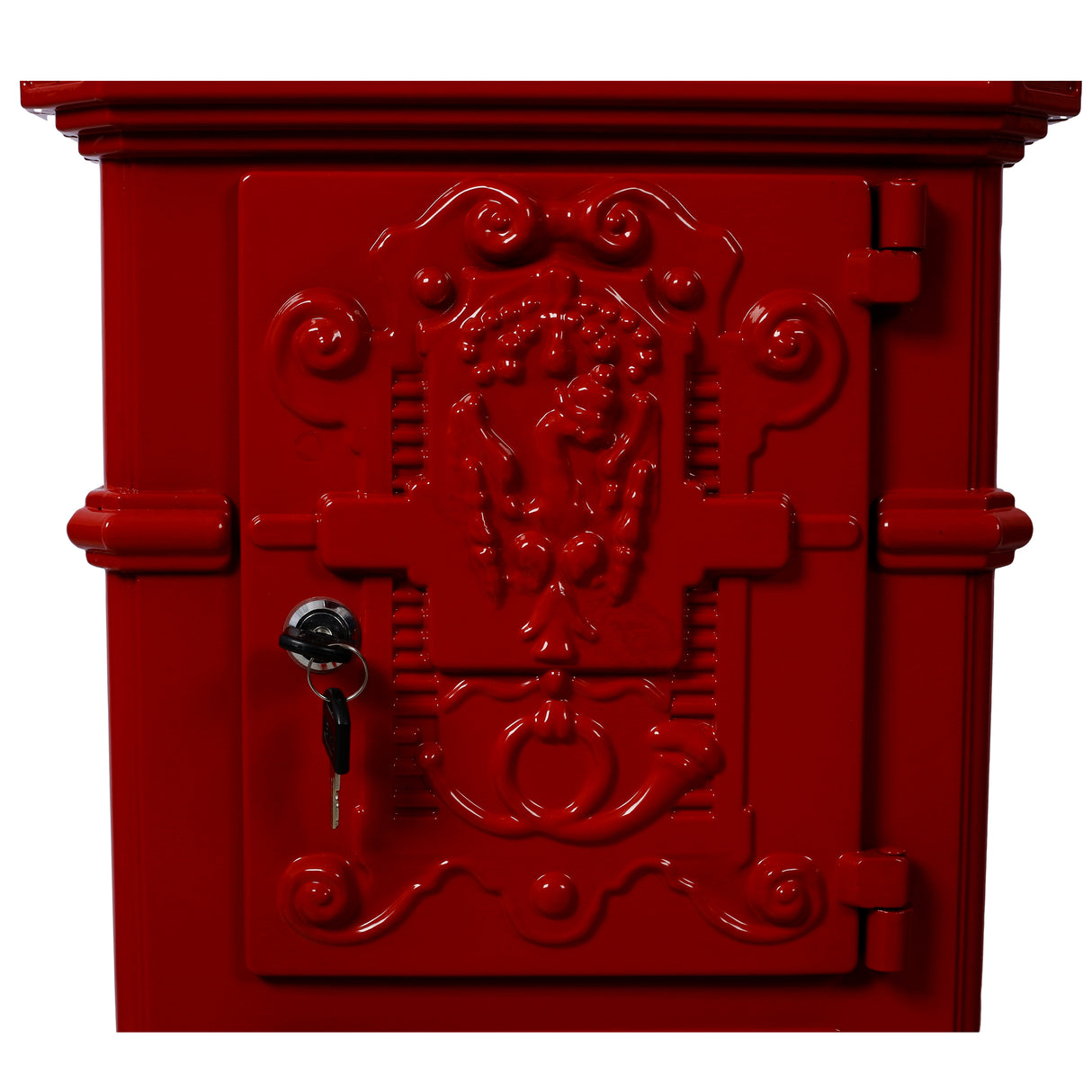 Mailbox Residential The Court Large-Capacity Letter Box Garden Floor Safety Outdoor Rainproof Postbox Statue--Red