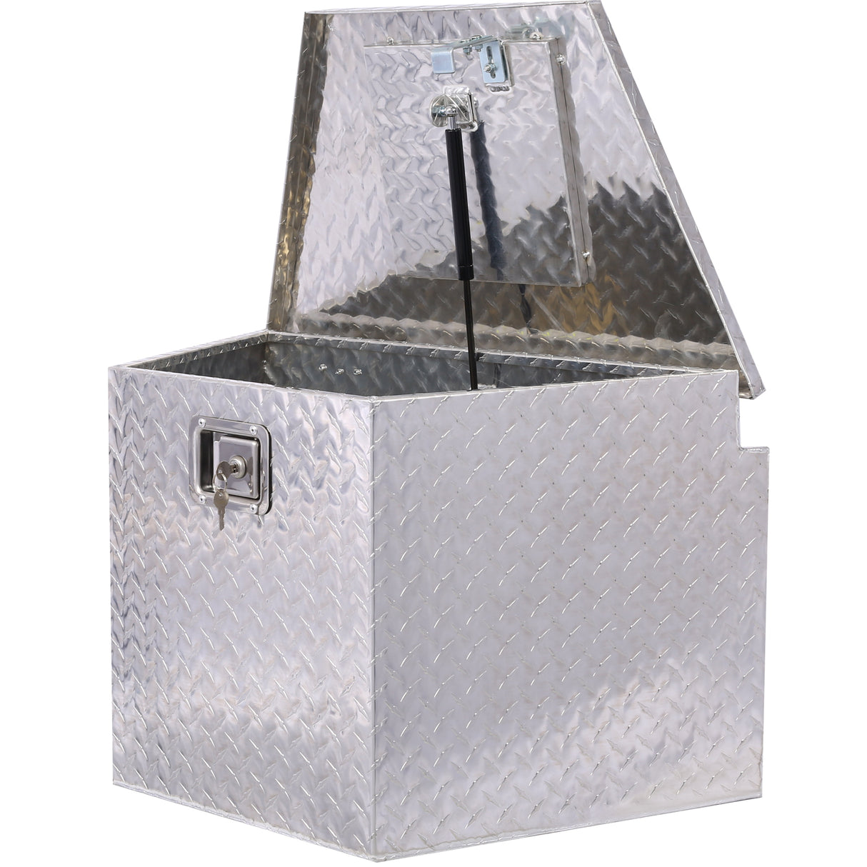 Caja de herramientas de aluminio de 29 pulgadas, caja de camión resistente, almacenamiento para camioneta y remolque al aire libre, organizador para vehículos recreativos debajo de la carrocería con llaves de bloqueo, plateado, 29x16,5x18,5 pulgadas