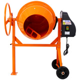 Cement Mixer 5 Cu. Ft Electric Concrete Machine 650W AC Motor Portable Power for Mortar Stucco and Fodder