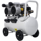 2.5 HP Silent Air Compressor 13 Gallon Oil-Free Electric Shop Portable Lightweight with Wheels 70 DBA Noise Level na may Automatic Drain Valve Light Gray