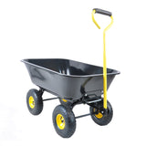 Vouwwagen Poly Garden Dump Truck met stalen frame 10 inch luchtband zwart