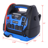 Rechargeable Jump Starter for Gas Diesel Vehicles 1800 Amps with Air Compressor and AC 12V DC USB Power Station