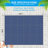 Inground Pool Safety Cover 16x32ft Rectangle Winter for Inground Swimming Pools Solid Triple Stitched for High Strength Hardware Included--Blue Mesh