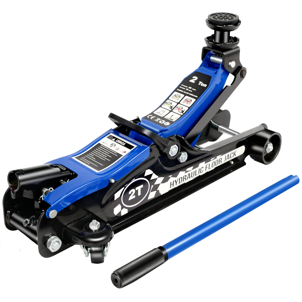 2 Ton 4400lbs Low Profile Floor Jack Hydraulic Lifting Range 85mm/3.35"-360mm/14.17"--Blue