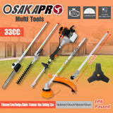 10 in 1 Multi-Functional Trimming Tool 33CC 2-Cycle Garden System with Gas Pole Saw Hedge Trimmer Grass Trimmer and Brush Cutter EPA Compliant