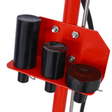 35 Ton Hydraulic Floor Jack Air Operated Axle Bottle with 4 Extension Saddle Set Built-in Wheels Red