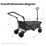 Utility Park Garden Cart Tool Räätälöity värillinen kokoontaittuva retkeilyvaunu Outdoor Picnic Beach Wagon Musta 230 lbs Kapasiteetti