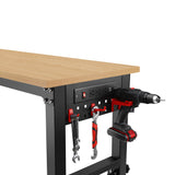 48 "Adjustable Workbench na may Power Outlet Heavy Duty Load Capacity Hardwood Angkop para sa Workshop Office Garage Home