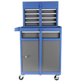 5-Drawer Rolling Tool Chest Storage Cabinet Cart na may Detachable Top Tool Box Liner Universal Lockable Wheels Adjustable Shelf para sa Garage Workshop