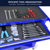 4 Drawers Multifunctional Tool Cart with Wheels Blue