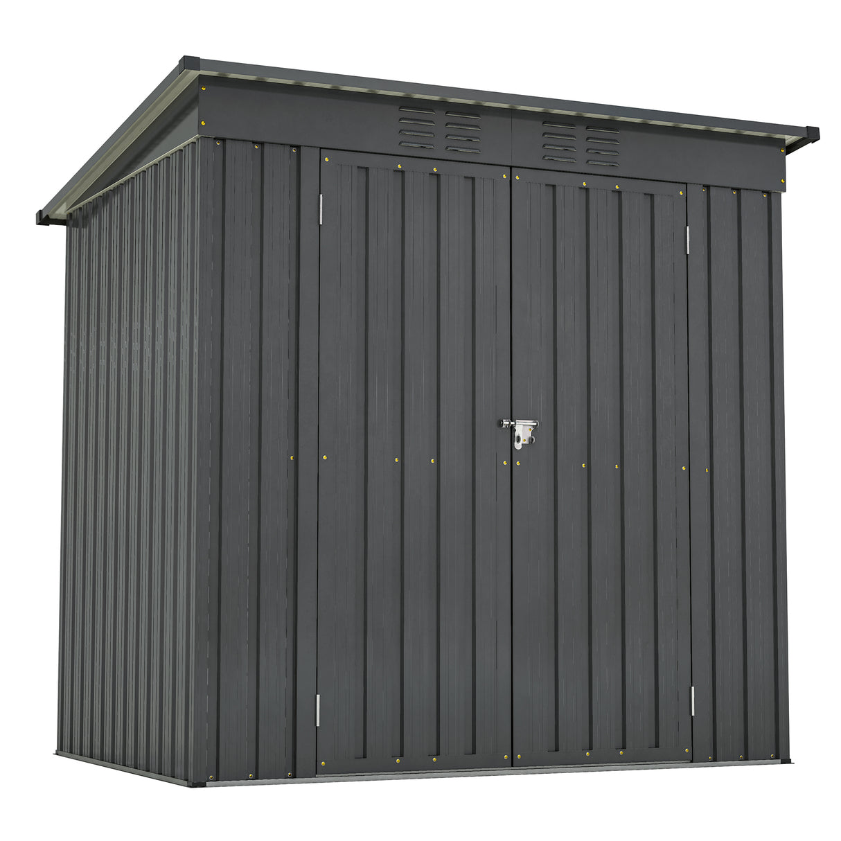 6 x 4 ft Outdoor Storage Shed Lahat ng Weather Tool para sa Hardin sa Backyard Lawn Black