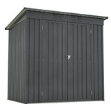 6 x 4 ft Outdoor Storage Shed Lahat ng Weather Tool para sa Hardin sa Backyard Lawn Black