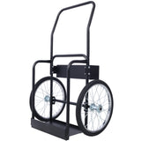 Large Dual Oxygen Tank Cart Dolly Double Cylinder 20" Pneumatic Wheels Includes two Fastening Belts Black