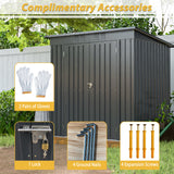 6 x 4 ft Outdoor Storage Shed Lahat ng Weather Tool para sa Hardin sa Backyard Lawn Black