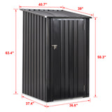 3 x 3 FT Outdoor Storage Shed Metal Steel Garden na may Single Lockable Door Maliit na Outdoor Utility Tool para sa Backyard Patio Lawn Dark Gray