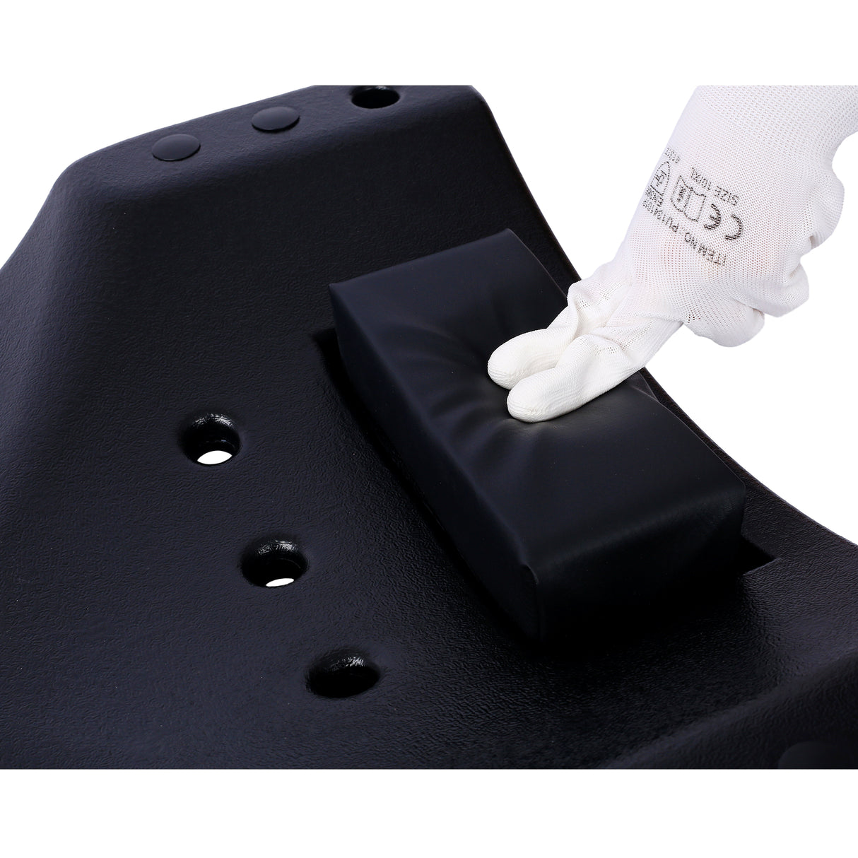 Plastic Creeper 48 Inch Blow Molded Ergonomic HDPE Body na may Padded Headrest at Dual Tool Trays 440 Lbs Capacity Black