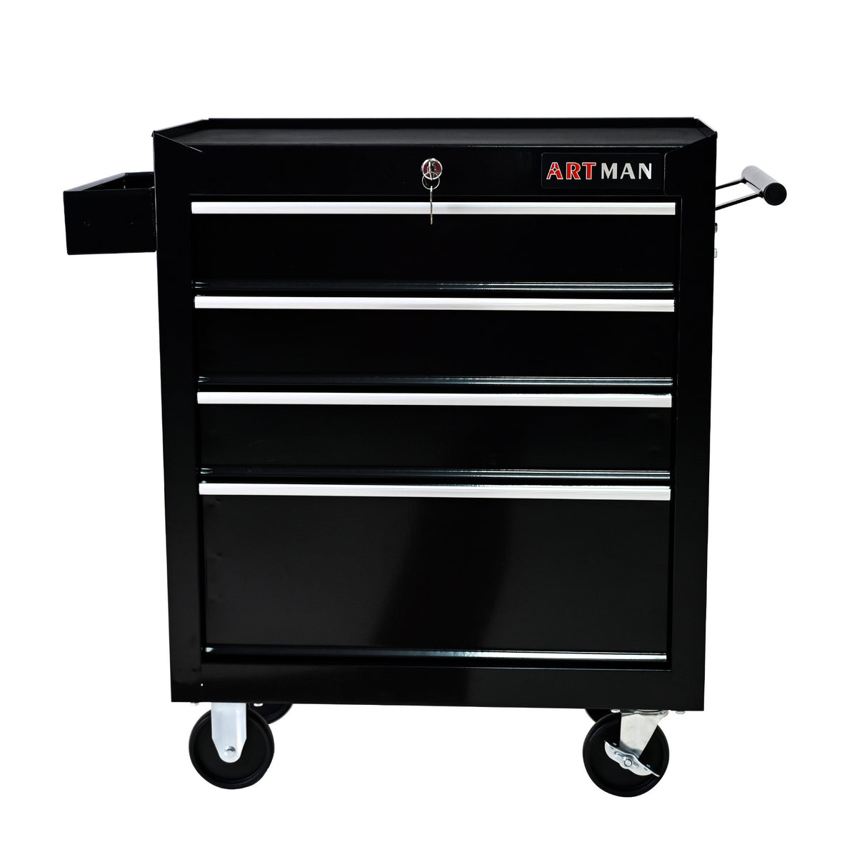 4 Drawers Multifunctional Tool Cart with Wheels Black