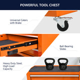 Chariot à outils multifonctionnel à 4 tiroirs avec roulettes Orange