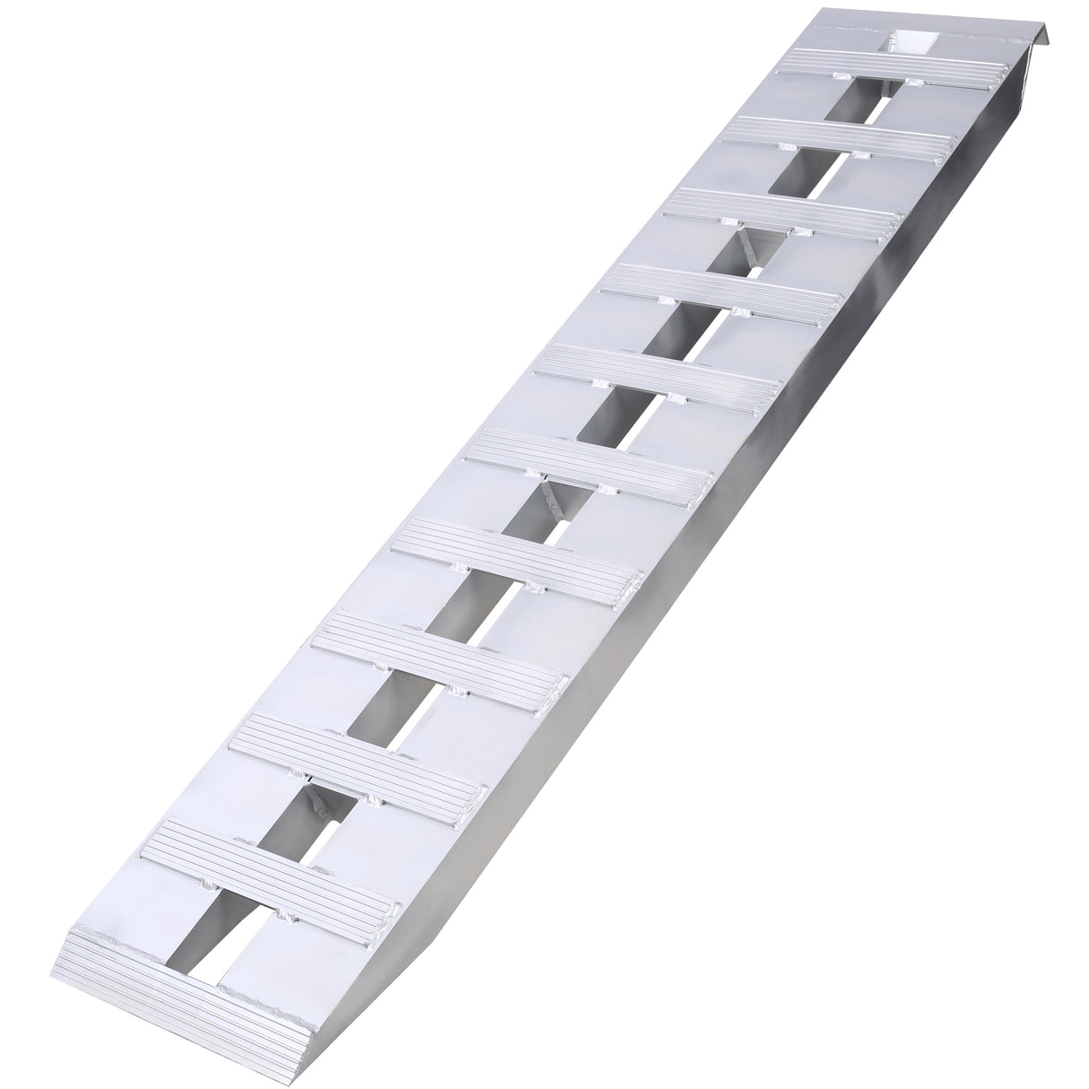 1 Pair Heavy-Duty Ramps with Top Hook Attaching End Universal Loading 60" X 12" 6600 LBS Aluminum--Silver