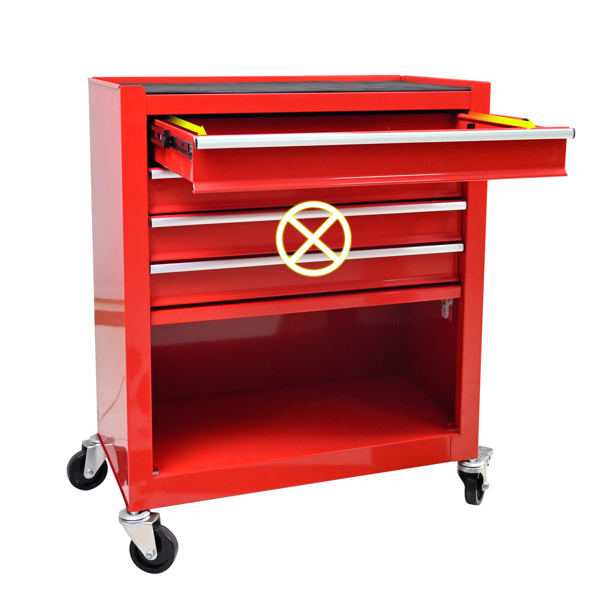 4 Drawers Tool Cabinet with Tool Sets Red