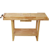 55-Inch Wood Workbench para sa Garage Workshop at Home--Natural