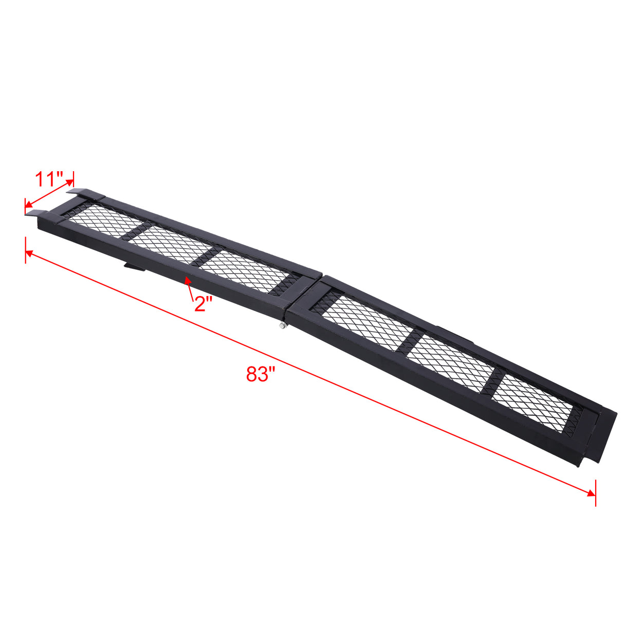 80" Steel Loading Ramp 500LBS Capacity Portable Motorcycle Folding ATV para sa Pick up Truck Black Pack ng 1