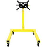 Engine Stand 1250 LBS Capacity 360 Degree Adjustable Mounting Head 4 Ball-Bearing Swivel Caster Wheels Heavy-Duty Square Steel Frame--Yellow