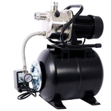 1.6HP Shallow Well Pump with Pressure Tank Garden Water Pump Irrigation Pump Automatic for Home Lawn Farm Stainless Steel Head