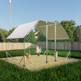 9.94'L x 6.46'W x 6.36'ft Metal Large Chicken Coop Walk-in Poultry Cage Run Flat Shaped with Waterproof