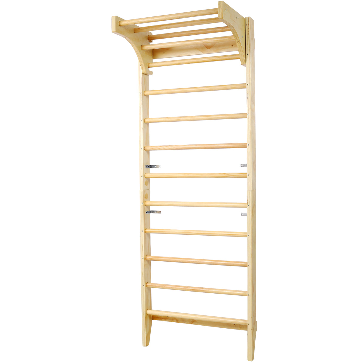 Wooden Swedish Ladder Stall Bars Set for Physical Therapy & Gymnastics with Adjustable Pull-up Bar 286 lbs Capacity