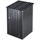 3 x 3 FT Outdoor Storage Shed Metal Steel Garden na may Single Lockable Door Maliit na Outdoor Utility Tool para sa Backyard Patio Lawn Dark Gray