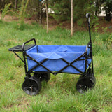 Carrito plegable para compras de jardín, carrito de playa, Metal azul