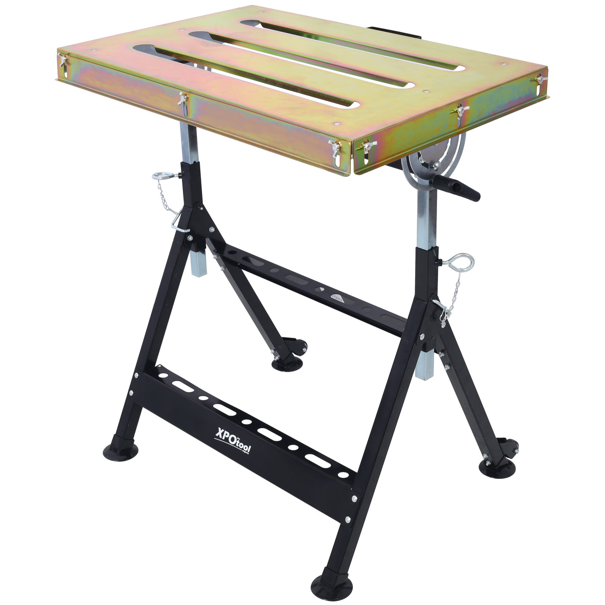 Welding Workbench Table 30"x20" 400lbs Load Capacity Steel on Wheels Folding Work Bench with Three Slot Adjustable Angle & Height