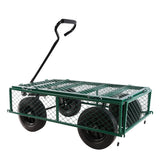 Solid Wheels Tools Cart Wagon Garden Trucks Transport Firewood Green