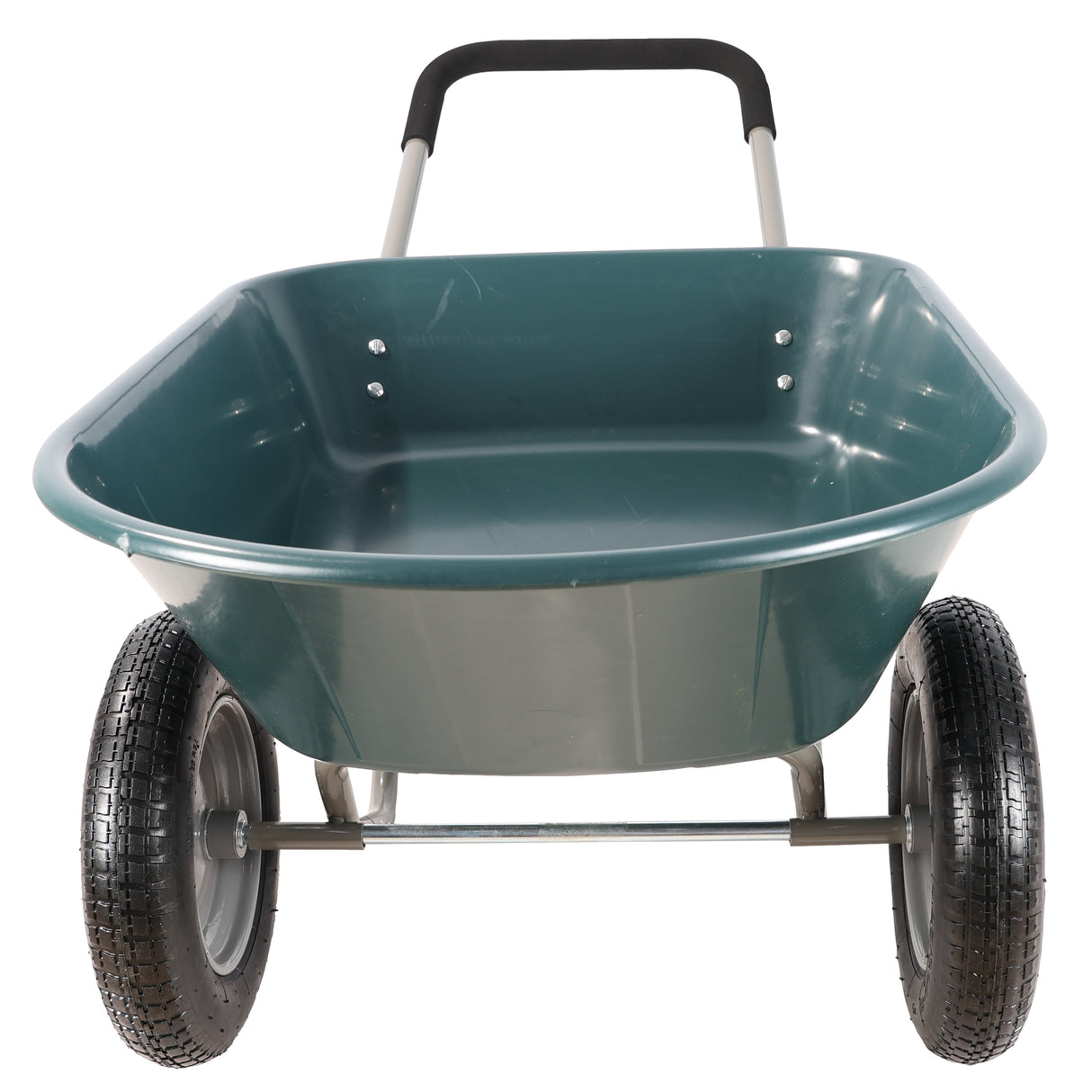 Wheel Barrow Two wheeled Trolley for Green Garden 15 inch Pneumatic 300 lbs Capacity