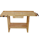 55-Inch Wood Workbench for Garage Workshop and Home--Natural