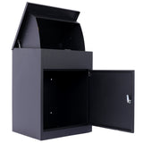 Package Delivery Boxes for Outside Mailbox Galvanized Steel Parcel Mailbox Wall Mounted Lockable Anti-Theft--Black