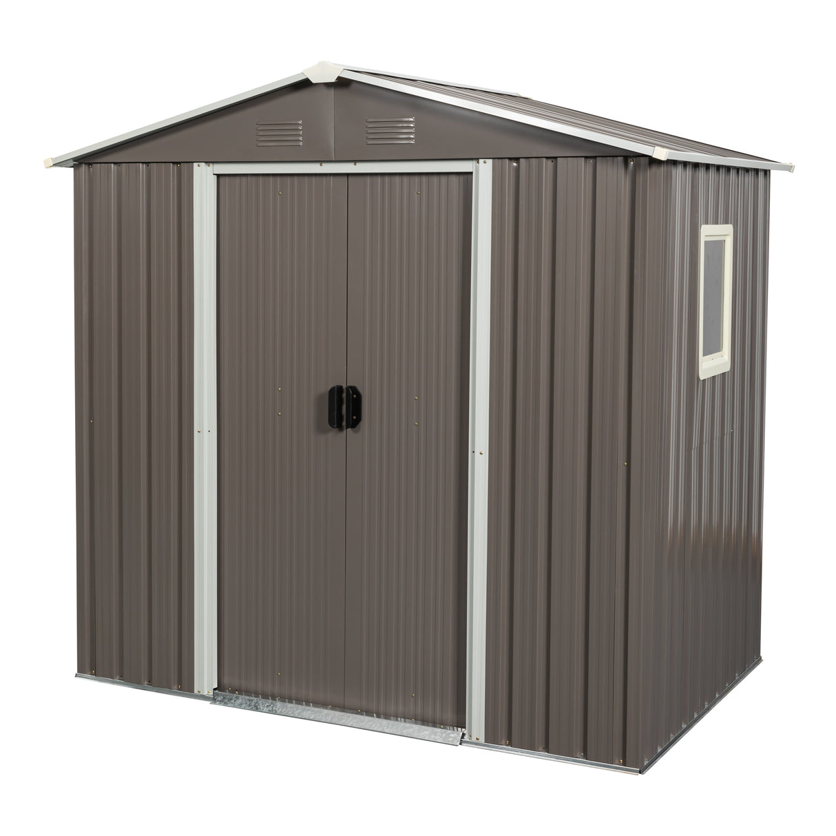 6ft x 5ft Outdoor Metal Storage Shed na may Window Gray