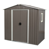 6ft x 5ft Outdoor Metal Storage Shed with Window Gray